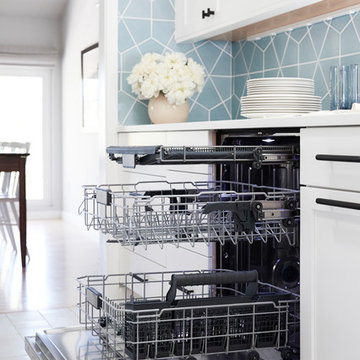 Orlando Soria: Blue Hex Tile Backsplash