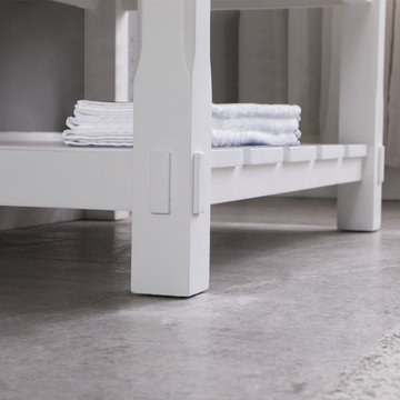 Georgia 36" Single Bathroom Vanity Set in White and Composite Carrara White Ston
