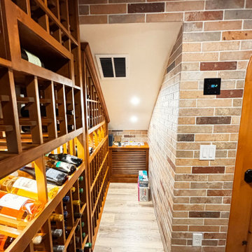 Custom Wooden Wine Racks Built in a Small Space