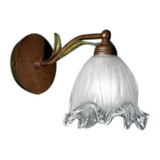 Linda 560 Wall Scone, Rust Brown and Gold, Satin White