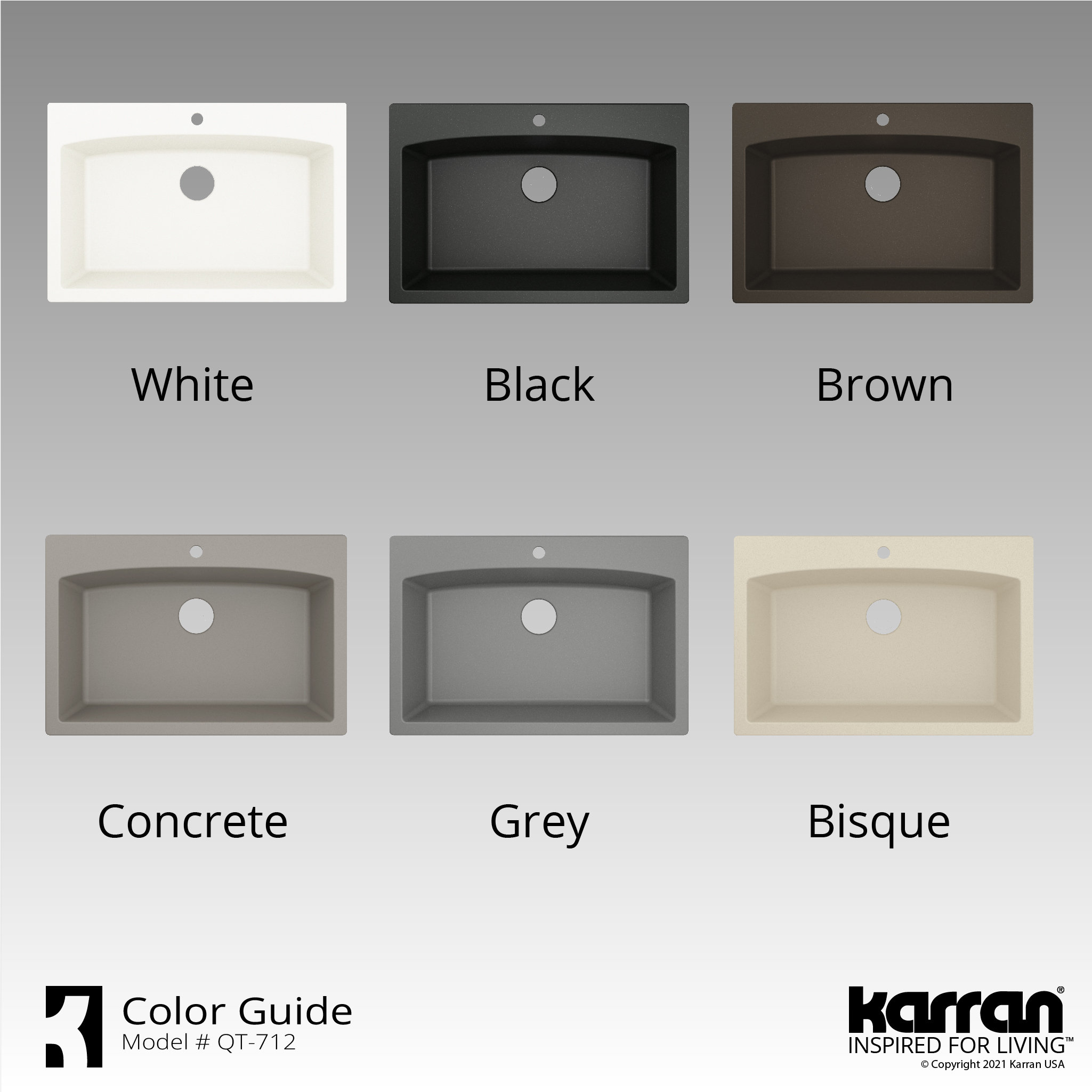 Karran Drop-In Quartz Composite 33" 1-Hole Single Bowl Kitchen Sink Kit, Black