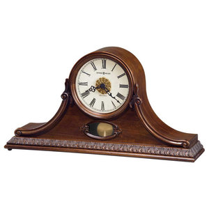 Cambria Mantel Clock with Westminster Chime & Solid Wood w/ Walnut Finish 