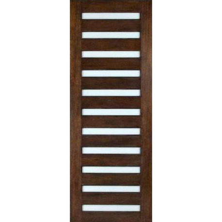 ETO Doors Exterior Mahogany Moderno Door, Obscure Multi Horizontal Lite, 36x80x1-3/4