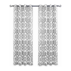 50 Most Por Gray And White Ikat D For 2018 Houzz Driftaway Evelyn Thermal Room Darkening Grommet Unlined Window Curtains Gray 52 X84