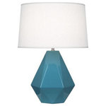Robert Abbey - Robert Abbey OB930 Delta - One Light Table Lamp - Cord Length: 96.00  Base DimensDelta One Light Tabl Steel Blue Glazed/Po *UL Approved: YES Energy Star Qualified: n/a ADA Certified: n/a  *Number of Lights: Lamp: 1-*Wattage:150w Type A bulb(s) *Bulb Included:No *Bulb Type:Type A *Finish Type:Steel Blue Glazed/Polished Nickel