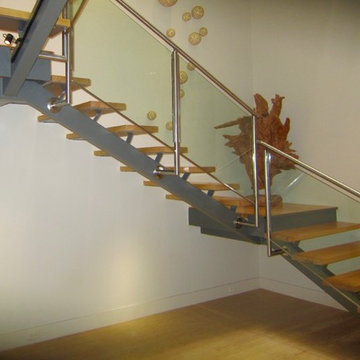 Open Stairway Used for Contemporary Wine Cellar Cooling Project in Dallas