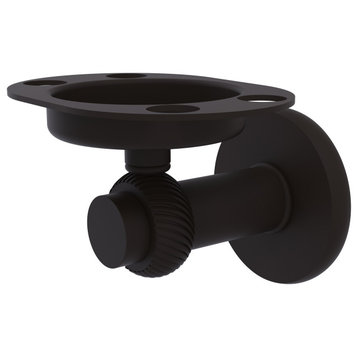 Mercury Tumbler and Toothbrush Holder with Twisted Accents, Oil Rubbed Bronze