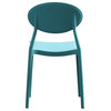 GDF Studio Brynn Outdoor Plastic Chairs, Set of 2, Teal