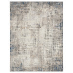 Nourison - Calvin Klein CK022 Infinity 7'10" x 9'10" Blue Multicolor Modern Indoor Area Rug - Casual elegance. The wispy clouds of color and cross-hatched linear pattern of this abstract rug from the Calvin Klein Infinity collection adds depth to any space. This multicolored, grey and blue rug is machine-made for lasting style in softly textured, easy-clean fibers.