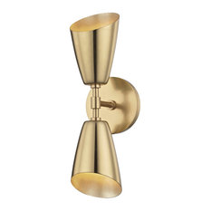 Kai 2 Light Wall Sconce, Aged Brass