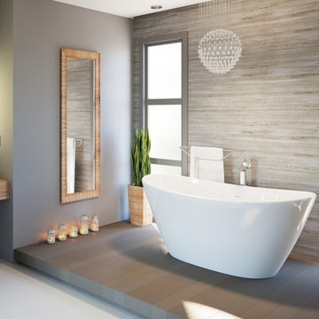 Aquatica Purescape™ 748G Freestanding Solid Surface Bathtub - High Gloss