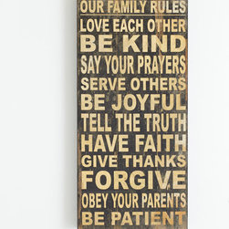 Family Rules Wall Hanging - Artwork