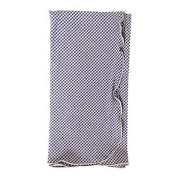 Britten Couture Home - Seersucker Gingham Napkins With Lettuce Edge, Set of 4, Navy-White - Napkins