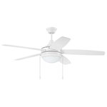 Craftmade - Craftmade 52" Phaze 5 Ceiling Fan in White - This indoor ceiling fan from Craftmade is a part of the Phaze 5 Blade collection and comes in a white finish.This light would look best inside. It is rated for dry locations.  This light requires 2 , . Watt Bulbs (Not Included) UL Certified.