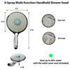 Large 4-Spray Multi-Function Universal Handheld Shower Head Chrome