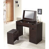 Furniture of America Astro Contemporary Wood 2-Piece Vanity Set in Walnut