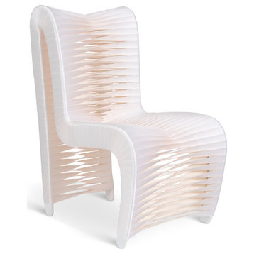 Seat Belt Dining Chair, High Back, White/Off-White