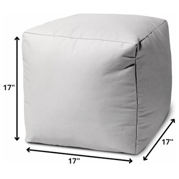 17  Cool Crisp White Solid Color Indoor Outdoor Pouf Ottoman