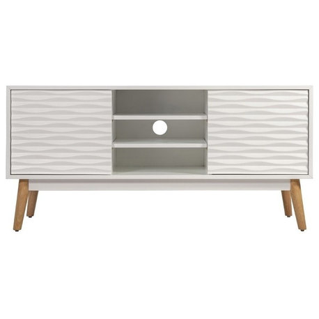 Elle Decor Aurie Media Console in French White