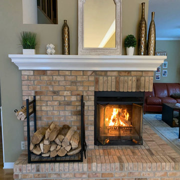 Classic Brick Fireplace Restoration with Custom Mantel – Renton
