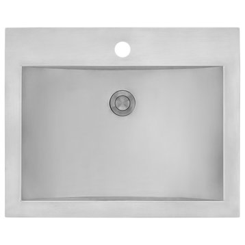 21x17" Drop-in Brushed Stainless Steel Bathroom Sink, RVH5110ST