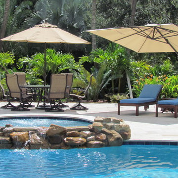 Free Form Swimming Pool with natural rock spillover