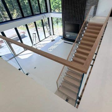 Project #126 | Contemporary Staircases with Integrated LEDs & Glass Railing