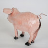 Recycled Metal Standing Pig, Pink