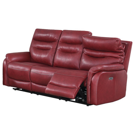 Fortuna Power Recliner Sofa, Dark Red