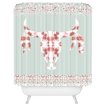 Jacqueline Maldonado Southwest Boho Dye Skull Shower Curtain, 72"x69"