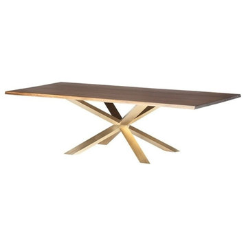 Nuevo Couture Dining Table in Seared Brown and Gold