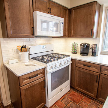 Two Tone Wood and White Kitchen