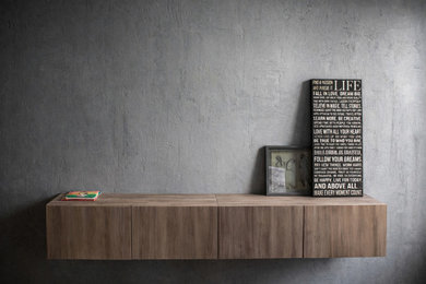 Inspiration for an industrial home design remodel in New York