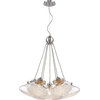 Asha 7-Light Pendant, Pewter Clear Crushed Crystal Glass