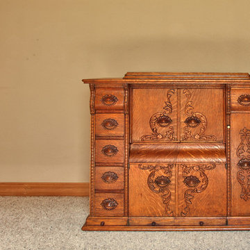 New use for an Vintage Sewing Machine Parlor Cabinet