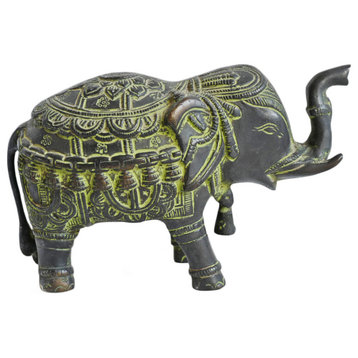 Consigned Vintage Bronze Jaipur Elephant Figure