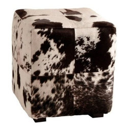 Hugo Leather Patchwork Ottoman - Footstools And Ottomans
