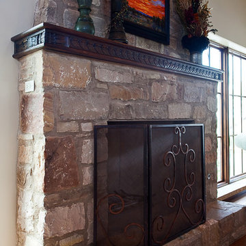 Custom Texas Door, Mantel and Cabinet