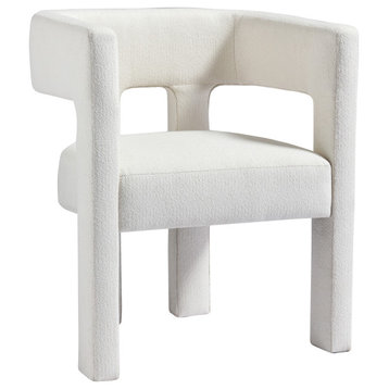 TATEUS Contemporary Designed Fabric Upholstered Accent Chair Dining Chair , Beige