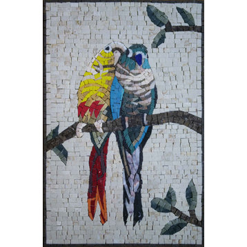 Parrots In Love - Mosaic Artwork