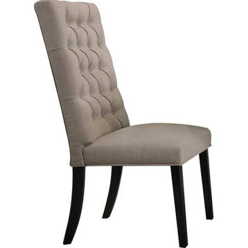 Morland Tan Linen Side Chairs, Vintage Black, Set of 2