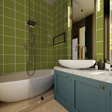 ColorBlock 8 Porcelain Tile in Pistachio