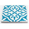 8"x8" Argana Handmade Cement Tile, Blue/White, Set of 12