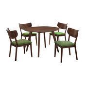 Picket House Furnishings Rosie 5-Piece Dining Set With Green Chairs