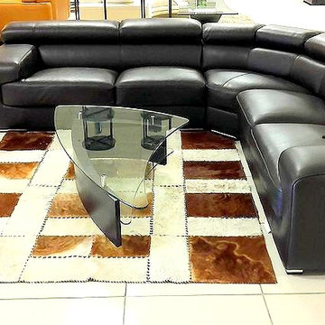 Aydin Custom Luxury Patchwork Rug / Hair-on-Hide / 5'11" x 6'7" / Hand Stitched