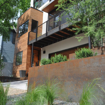 Modern Clarksville Residence Steel Planters