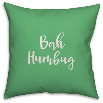 Bah Humbug, Light Green 18x18 Throw Pillow Cover