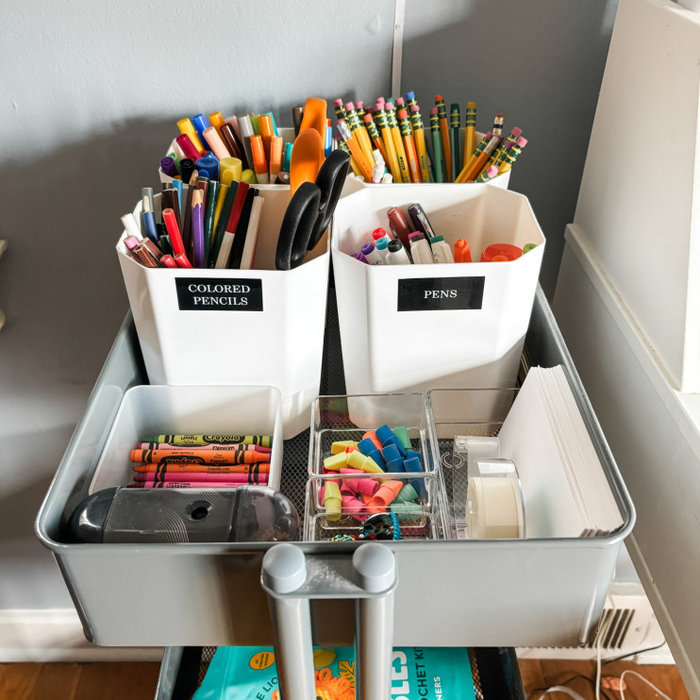 Drawer Organizers in Portable Cart