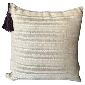 DecorShore 18 Inch Cream Beige Brown Decorative Pillowcase For Sofa Couch