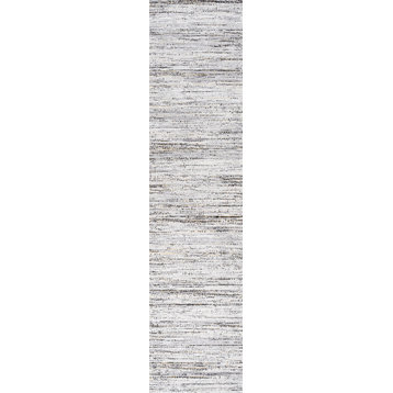 Loom Modern Strie' Area Rug, Gray/Black, 2'x8'